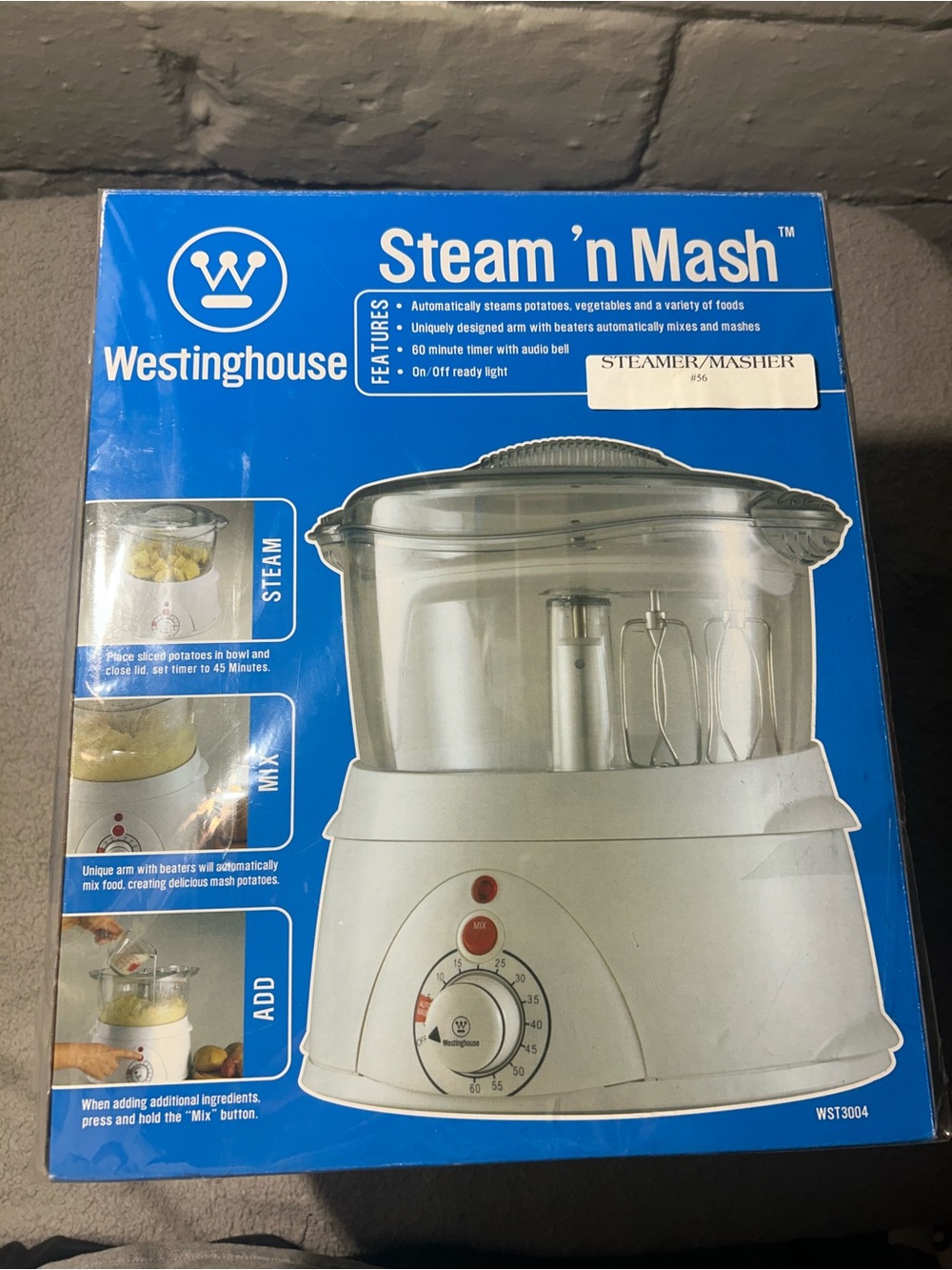 Westinghouse Steam N Mash WST3004 Potato Maker New Sealed